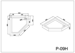 Поддон для душа Black & White  Stellar Wind Easy Plumb 090HP00